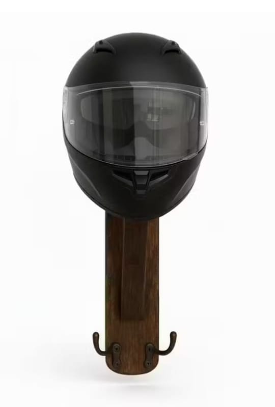 wooden helmet holder